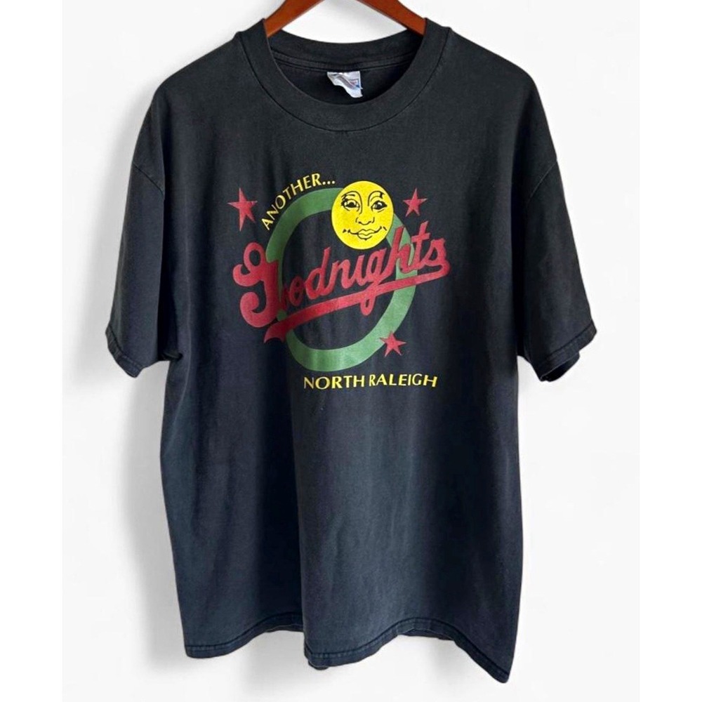 Vintage 90s Goodnights Comedy Club Staff T Shirt XL Raleigh NC Hanes Beefy-T